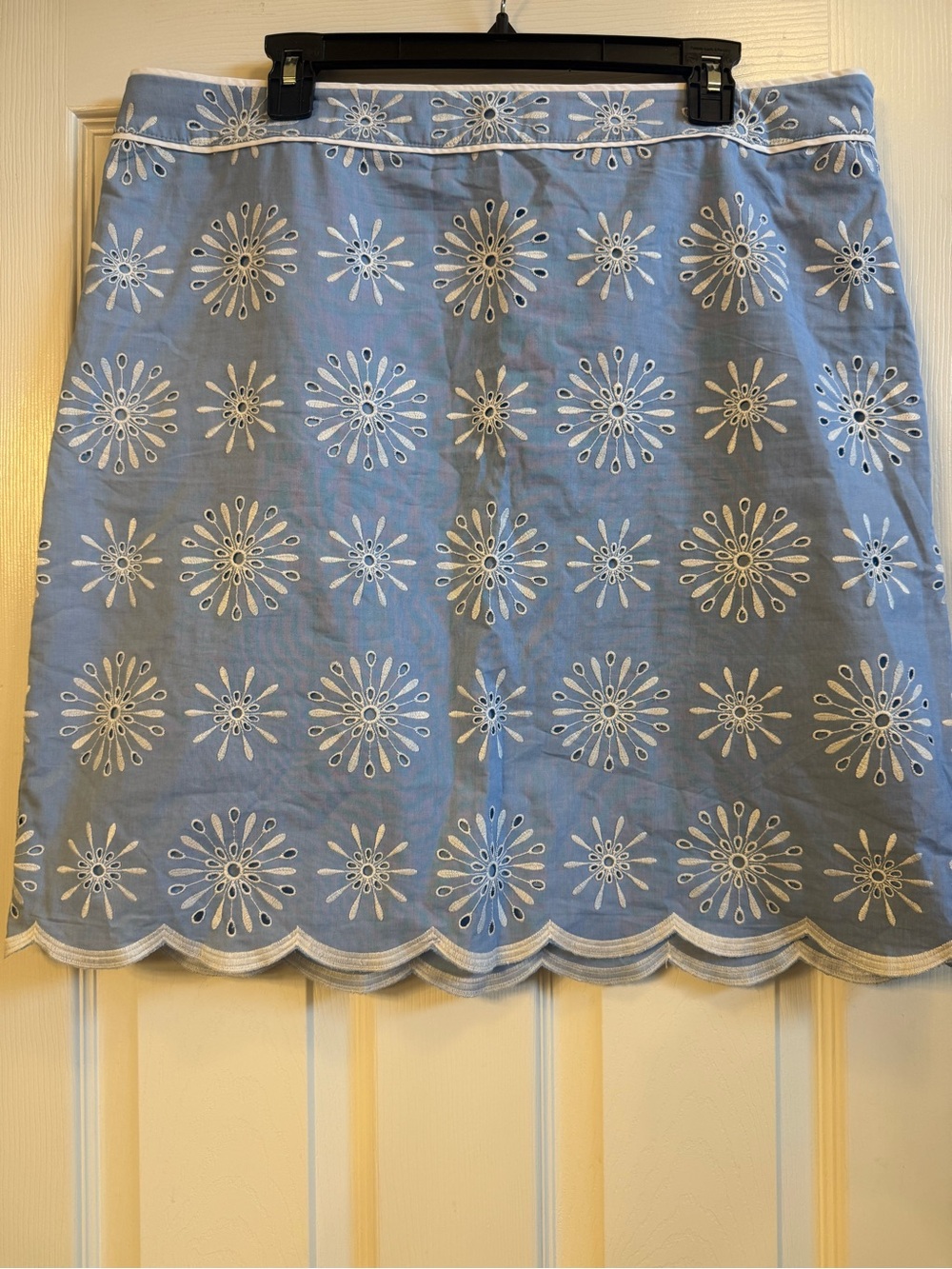 Talbot’s Blue Eyelet Embroidered A-Line Skirt